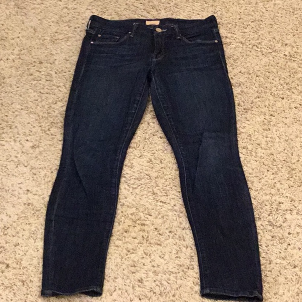 Mother “the looker” clean sweep dark blue jeans